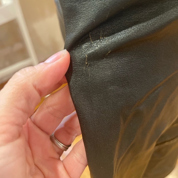 💜 5 for $25 or 3 for $18 Big chill black distressed faux leather motto j… - Picture 4 of 10